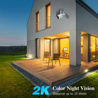 Cococam 2K 3MP Security Camera with 5200mAh Rechargeable Battery and Solar panel (2pcs)