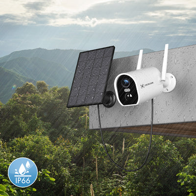 Cococam 2K 3MP Security Camera with 5200mAh Rechargeable Battery and Solar panel (2pcs)